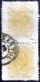 Par de selos postais do Brasil de 1892 Cruzeiro 1000 JP 1