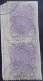 Par de selos postais do Brasil de 1890 Cruzeiro do Sul 100 JP