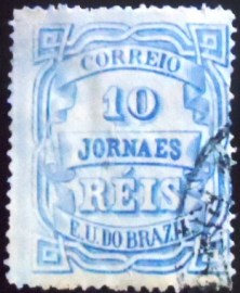 Selo postal do Brasil de 1880 Jornal Cifra Horizontal 10 JP3