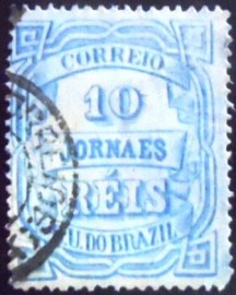 Selo postal do Brasil de 1880 Jornal Cifra Horizontal 10 JP3A