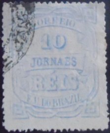 Selo postal do Brasil de 1880 Jornal Cifra Horizontal 10 JP4A