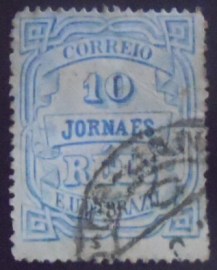 Selo postal do Brasil de 1880 Jornal Cifra Horizontal 10 JP4C