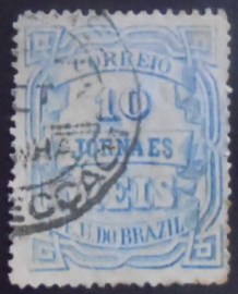 Selo postal do Brasil de 1880 Jornal Cifra Horizontal 10 JP4D