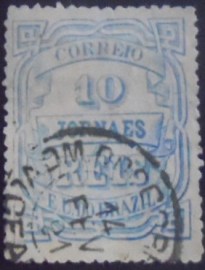 Selo postal do Brasil de 1880 Jornal Cifra Horizontal 10 JP4E