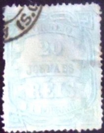 Selo postal do Brasil de 1880 Jornal Cifra Horizontal 20 JP5