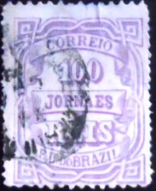 Selo postal do Brasil de 1880 Jornal Cifra Horizontal 100 JP2