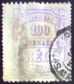 Selo postal do Brasil de 1880 Jornal Cifra Horizontal 100 JP3