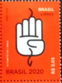 Selo postal do Brasil de 2020 Libras