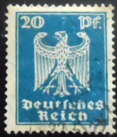 Selo postal da Alemanha Reich de 1924 New Imperial Eagle 20