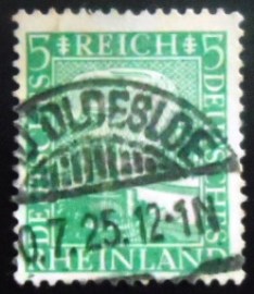 Selo postal da Alemanha Reich de 1925 Rhineland landscape with castle 5
