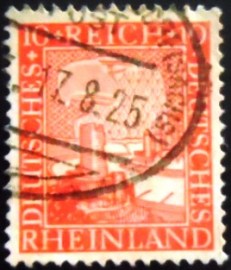 Selo postal da Alemanha Reich de 1925 Rhineland landscape with castle 10