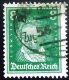 Selo postal da Alemanha Reich de 1927 Ludwig van Beethoven