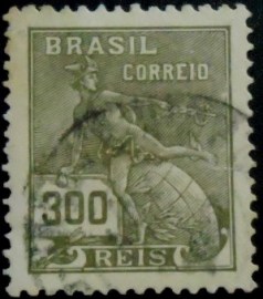 Selo postal do Brasil 1920 Mercúrio 300