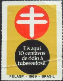 Selo Cinderela do Brasil de 1969 Ódio a Tuberculose