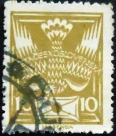 Selo postal da Tchecoslováquia 1920 Dove 10