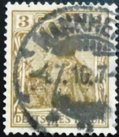 Selo postal da Alemanha Reich de 1915 Germania 3 IIa