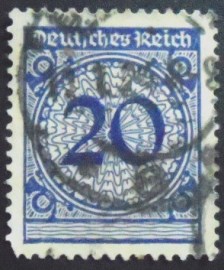 Selo postal da Alemanha Reich de 1923 Rentenmark only numeral 20