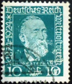 Selo postal da Alemanha Reich de 1924 Dr. Heinrich von Stephan 10