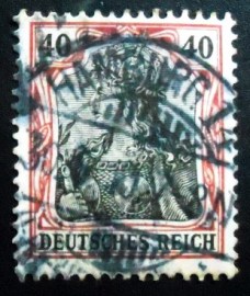 Selo postal da Alemanha Reich de 1905 Germania 40 I