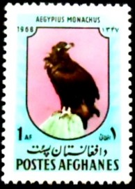 Selo postal do Afeganistão de 1968 Cinereous Vulture