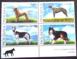Série de selos postais da Moldávia de 2006 Dogs