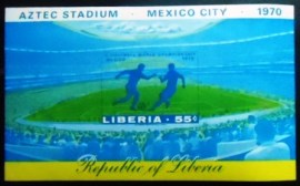 Bloco postal da Liberia de 1970 Azttec Stadium