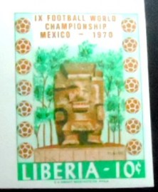 Selo postal da Liberia de 1970 World Cup Football 10