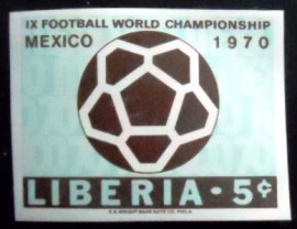 Selo postal da Liberia de 1970 World Cup Football 5