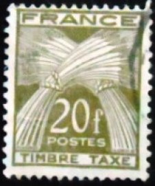 Selo postal da França 1946 Feixes de trigo 20