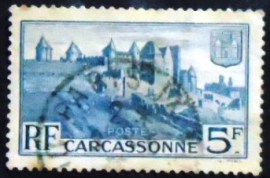 Selo postal da França 1938 Carcassonne