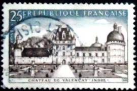 Selo postal da França de 1957 Valençay Castle