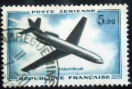 Selo postal da França 1960 Caravelle