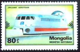Selo postal da Mongólia de 1979 Aero train Orleans