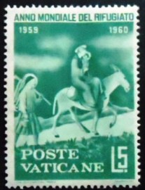 Selo postal do Vaticano de 1960 World Refugees Year