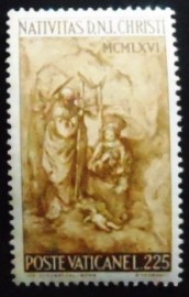 Selo postal do Vaticano de 1966 Holy Family in Bethlehem 225 M
