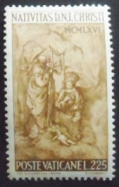 Selo postal do Vaticano de 1966 Holy Family in Bethlehem 225