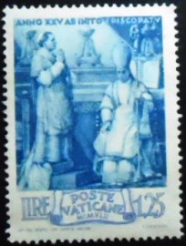 Selo postal do Vaticano de 1943 Consecration of Eugenio Pacelli 1,25