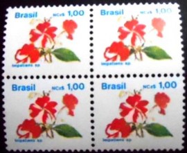 Quadra de selos postais do Brasil de 1989 Maria sem vergonha