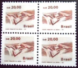 Quadra de selos postais do Brasil de 1987 Forte Príncipe da Beira