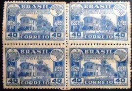 Quadra de selos postais de 1945 Instituto Geográfico