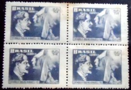 Quadra de selos postais do Brasil de 1952 Rodolfo Bernardelli