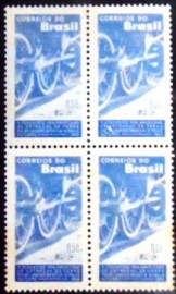 Quadra de selos postais do Brasil de 1960 Estradas de Ferro