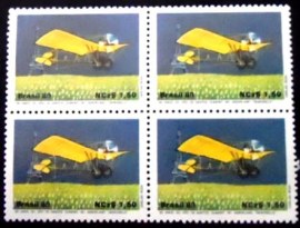 Quadra de selos postais do Brasil de 1989 Demoiselle MZC