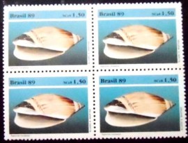 Quadra de selos postais do Brasil de 1989  Agaronia Travassosi MZC