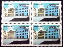 Quadra de selos postais do Brasil de 1988 Centro Histórico de Salvador MZC