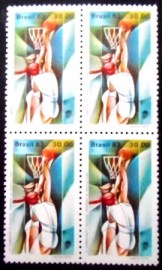 Quadra de selos postais do Brasil de 1983 Mundial de Basquete MZC