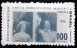 Selo postal do Brasil de 1965 Baudouim e Fabíola - C 542 N