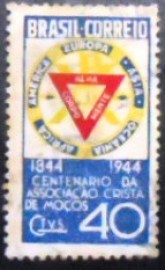 Selo postal do Brasil de 1944 Centenário da ACM U