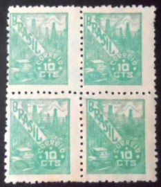 Quadra de selos postais do Brasil 1948 Petróleo 10
