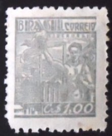 Selo postal do Brasil 1947 Siderurgia 1